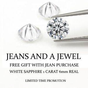 JEANS AND A JEWEL 1 CARAT SAPPHIRE FREE GIFT